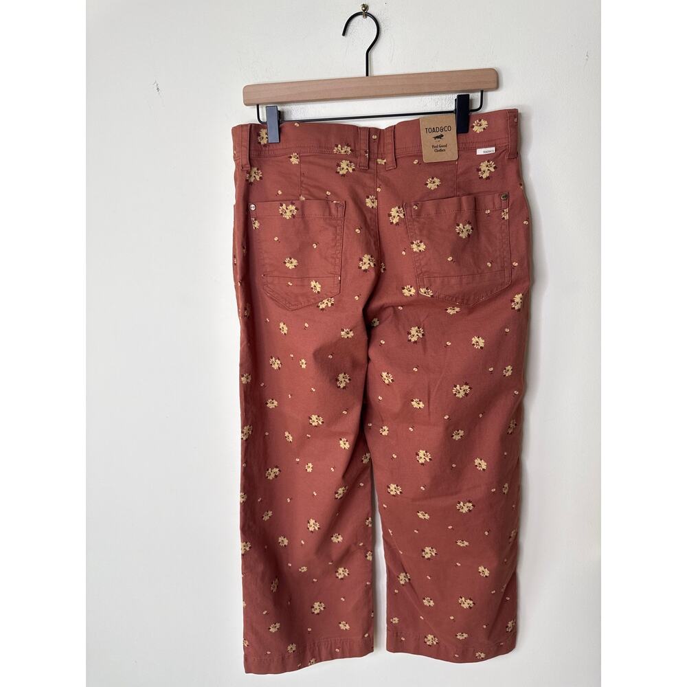 TOAD & CO Earthworks Wide Leg Crop Pant Copper Print Size 12 NWT - Picture 3 of 6